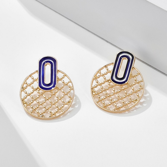 Summer Fashion Oil Drop Round Earrings - Picture 3 of 4